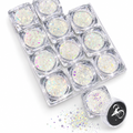 Photo retouchée des paillettes AB sur fond blanc