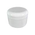 Pot Vide en Plastique Blanc avec Couvercle 8 oz.